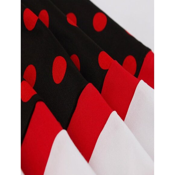 Vintage 1950s Dress Retro Polka Dot Cocktail Swing Dress with Headband - Picture 5 of 7